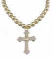  Pendant First Communion Necklace Glass & Pearl 