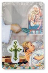  PRAYER CARD BAPTISMAL HOLY CARD WITH MEDAL 