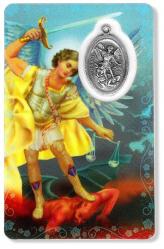  PRAYER CARD ST. MICHAEL WITH MEDAL 