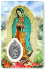  PRAYER CARD OUR LADY OF GUADALUPE WITH MEDAL 