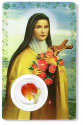  PRAYER CARD ST. THERESE WITH ROSE PETALS 