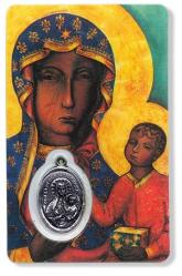  PRAYER CARD MARY OUR LADY OF CZESTOCHOWA WITH MEDAL 