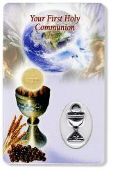 PRAYER CARD FIRST  COMMUNION WITH MEDAL 