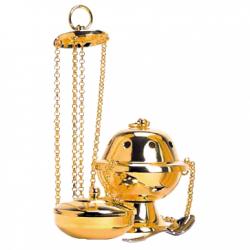  Censer and Boat, Gold Plated or Nickel Plated 