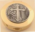  Pyx, Brass with Pewter Cross 