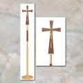  Crucifix, Processional, with Walnut Insert on Shaft 