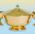  Communion Bowl and Cover, 2000 Host Capacity, Gold Plated 