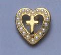  First Communion Lapel Pin Pearl Heart 