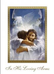  Deceased Mass Card In His Loving Arms 50/box 