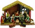  Nativity Set with Wood Stable 4.5 inches Ornate 11 Pieces 