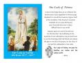  Prayer Card Mary Our Lady Fatima Anniversary 100pkg 