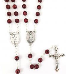  Rosary Red Divine Mercy 