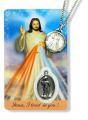  PENDANT DIVINE MERCY AND ST. FAUSTINA MEDAL WITH HOLY CARD 
