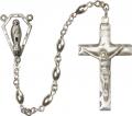  Rosary Sterling Silver Plated with Oval Beads 