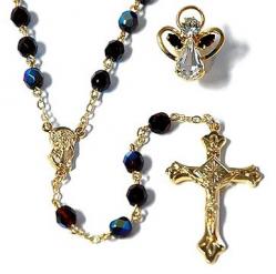  Rosary Red Garnet & Angel Pin - JANUARY Birthstone 