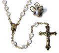  Rosary Crystal & Angel Pin - APRIL Birthstone 