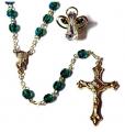 Rosary Green Emerald & Angel Pin - MAY Birthstone 