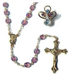  Rosary Purple Alexandrite & Angel Pin - JUNE Birthstone 