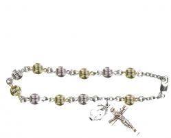  Bracelet Sterling Silver & Gold Filled Rosary Bracelet 