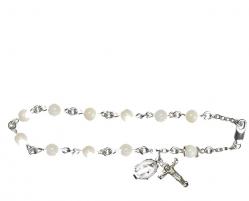  Bracelet Mother of Pearl Rosary Bracelet, Sterling 