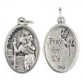 Medal Oxidized St. Christopher / Pray for Us 12/PKG (QTY Discount .90 ea) 