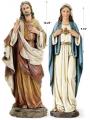  Mary Immaculate Heart & Sacred Heart Statue Set 9.75/10.25 inches 