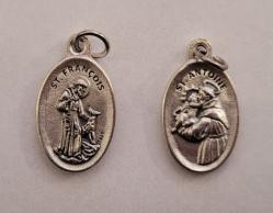  Medal Oxidized FRENCH St. Anthony with St. Francis 