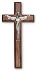  Crucifix Risen Christ Walnut 8 inch 