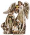  Holy Family with Angel Statue 10.25 inches 