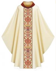  Chasuble Biege with Velvet Roll Collar 