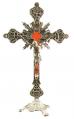  Crucifix Standing 12 inches Silver, Red Inlay 