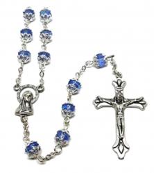  Rosary Blue Aqua Crystal Double Capped 