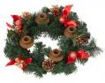  Advent Wreath Tabletop Garland Pine Cone Red Ribbon 
