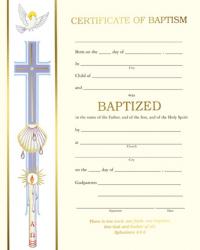  Baptism Certificate 50/box 