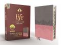  Niv, Life Application Study Bible, Third Edition, Leathersoft, Gray/Pink, Indexed, Red Letter Edition 