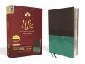  Niv, Life Application Study Bible, Third Edition, Personal Size, Leathersoft, Gray/Teal, Red Letter Edition 