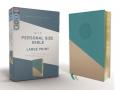  Niv, Personal Size Bible, Large Print, Leathersoft, Teal/Gold, Red Letter Edition, Comfort Print 