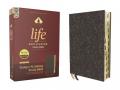 Niv, Life Application Study Bible, Third Edition, Bonded Leather, Navy Floral, Red Letter, Thumb Indexed 