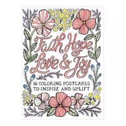  Faith Hope Love & Joy Coloring Postcards 
