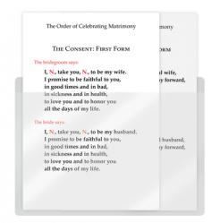  The Order of Celebrating Matrimony Couple\'s Consent Cards - English W/Pocket 