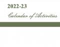  Calendar of Activities, 2022-2023 
